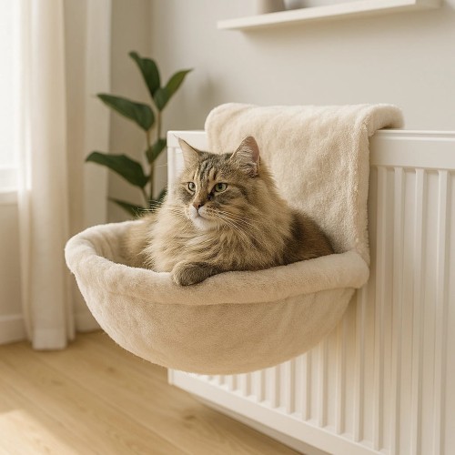 Zolux LEO Legowisko Hamak Na Kaloryfer 46 x 38 x 25 cm Beżowy! Miękkie I Przytulne! Możliwość Prania! Maksymalne Obciążenie Do 15 kg! Nowość! 