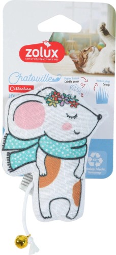 ZOLUX Zabawka Chatouille Zabawka Dla Kota Mysz W Szaliku Z Dzwoneczkiem I Kocimiętką 11 cm, Nowość!