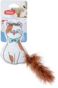 ZOLUX Zabawka Chatouille Zabawka Dla Kota Kot W Muszce Z Piórkami I Kocimiętką 13 cm, Nowość! 