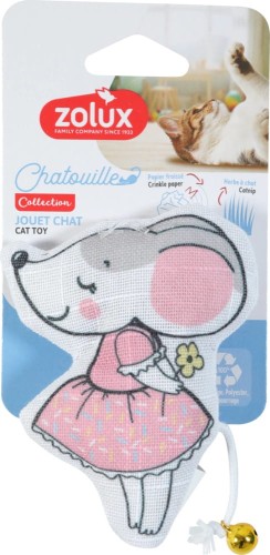 ZOLUX Zabawka Chatouille Zabawka Dla Kota Mysz W Tutu Z Dzwoneczkiem I Kocimiętką 11 cm, Nowość!    