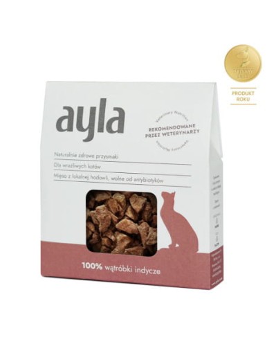 AYLA Cat Wątróbki Indycze Liofilizowane 28g, Polski Producent, Mięso Jakości Human Grade, Chów Bez Antybiotyków!         