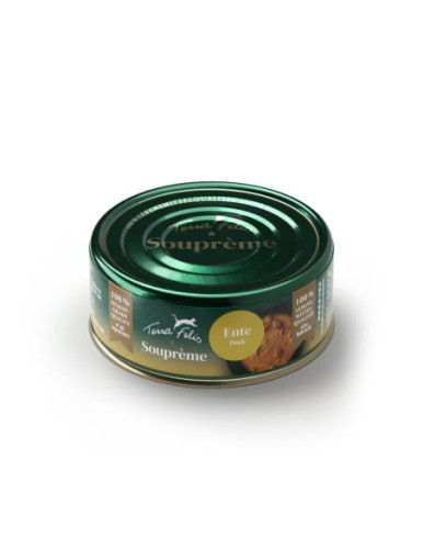 Terra Felis Soupreme Kaczka 70g, NOWA Linia Karm Uzupełniających! Bogaty, Gładki Bulion I Mięso Jakości Human Grade! Wzbogacone Tauryną, Skorupkami Ostryg I Olejem Z Ryb! Bez Żadnych Konserwantów! Nowość!   