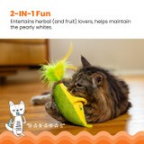 Catstages Peelin' Good Banan Kicker Dental Catnip Toy! Wesoły Pluszowy Szeleszczący Banan Z Kocimiętką I Piórkami! Z Siateczką Wspomagającą Czyszczenie Zębów! Idealny Do Kopania I Gryzienia! Nowość!