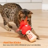 Catstages Really Fungi Kicker Dental Catnip Toy! Wesoły Pluszowy Szeleszczący Grzybek Z Kocimiętką I Piórkami! Z Siateczką Wspomagającą Czyszczenie Zębów! Idealny Do Kopania I Gryzienia! Nowość! 