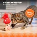Catstages Really Fungi Kicker Dental Catnip Toy! Wesoły Pluszowy Szeleszczący Grzybek Z Kocimiętką I Piórkami! Z Siateczką Wspomagającą Czyszczenie Zębów! Idealny Do Kopania I Gryzienia! Nowość! 