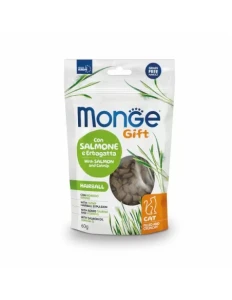 Monge Gift Filled And Crunchy Cat Hairball Drobne Chrupiące Przysmaki Łosoś Z Kocimiętką 60g! Pyszne Kremowe Nadzienie! Dodatek Tauryny! Nowość!  