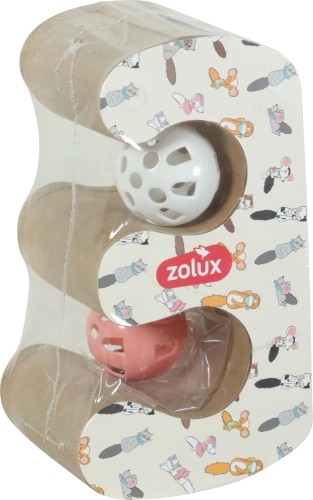 Zolux Chatouille Podwójna Harmonijkowa Składana Kartonowa Drapka Zabawka Dla Kota Z 2 Piłeczkami I Kocimiętką! 4 Róże Konfiguracje! Nowość! 