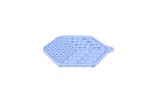 Zolux Silikonowa Sześciokątna Mata Do Lizania Dla Kotów! 3 Różne Faktury! Delikatny Materiał Dla Kociego Języka! Przyssawki Zapobiegające Przesuwaniu! Spowalnianie Jedzenia I Doskonały Sposób Na Redukcję Stresu U Kota! Błękitna! Nowość!