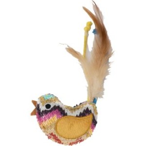 Flamingo Klora Ptaszek 16 x 7 x 2 cm! Śliczny Wielokolorowy Ptaszek Wypełniony Kocimiętką Z Naturalnymi Piórkami! Nowość! 