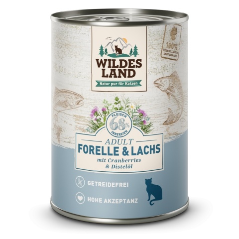 Wildes Land Classic Pstrąg I Łosoś Z Olejem Krokoszowym I Żurawiną 375 g, Nowość!    
