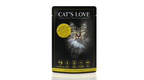 Cat's Love Cielęcina I Indyk W Naturalnej Galaretce 85g! Aż 71% Cielęciny I Indyka! Dodatek Oleju Lnianego Bogatego W Kwasy Omega Oraz Kocimiętki! Duży Dodatek Tauryny!  