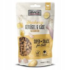 MAC's Shakery Snack Kurczak i Ser 60g, Aromatyczne Przysmaki Z Nadzieniem Dla Kota! Nowa Szata Graficzna!