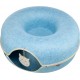 TRIXIE Donut 2 w 1, Tunel dla Kota I Legowisko Filcowe Z Zawieszką W Kształcie Głowy Kota, Jasny Niebieski, Średnica 60 cm! Nowość!