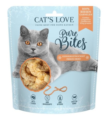 Cat's Love Pure Bites Czyste Liofilizowane Krewetki Królewskie 15g! Monobiałkowe! Bez Żadnych Dodatków! Nowość! 