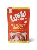 WOW Cat Filety Z Kaczki I Kurczaka W Sosie 85g! Bardzo Duża Ilość Sosu I Wysoka Smakowitość! Nowość!